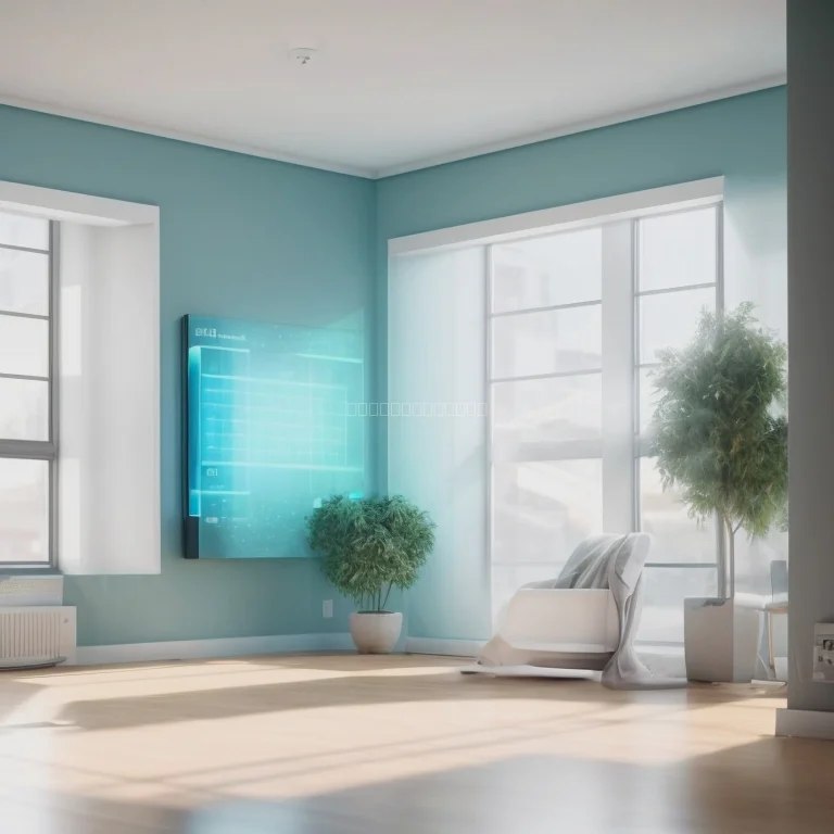 Smartes Klimagerät in stilvollem Wohnzimmer